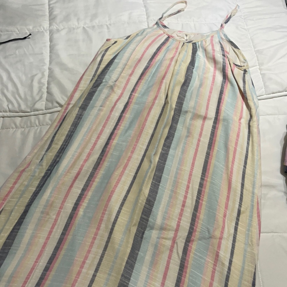 Long summer striped dress with straps